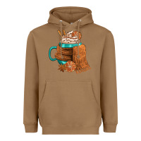 Toasted Coconut Winter Coffee Cup With Scarf Heavyweight Hoodie - FaDigitalArtStudio