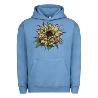 Pigment Pebble Blue sun   fill purple sunflower Urban Hoodie - LillyAllenDesigns