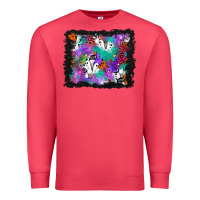 Cardinal halloween ghost and turquoise glitter background Premium Sweatshirt - BundleAndBundleShop