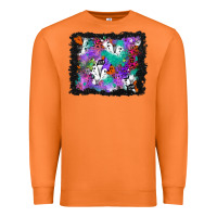 Carrot halloween ghost and turquoise glitter background Premium Sweatshirt - BundleAndBundleShop