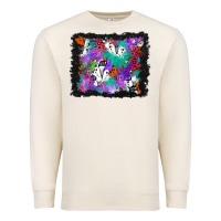 Sandshell halloween ghost and turquoise glitter background Premium Sweatshirt - BundleAndBundleShop