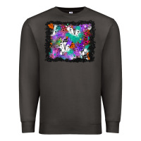 Smoke halloween ghost and turquoise glitter background Premium Sweatshirt - BundleAndBundleShop