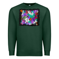 Halloween Ghost And Turquoise Glitter Background Premium Sweatshirt | Teevron