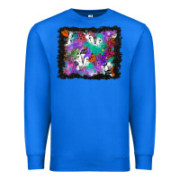 True Royal halloween ghost and turquoise glitter background Premium Sweatshirt - BundleAndBundleShop