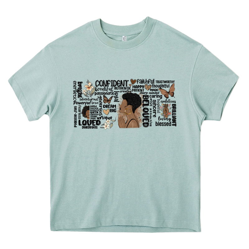 Black Woman Confident Heavy Core Tee by MaliasSmallBusiness | Teevron