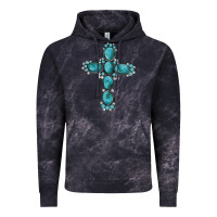 Cloud Black western Gemstone cross Vintage Hoodie - Artiststas