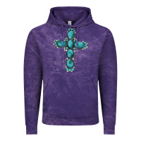 Cloud Purple western Gemstone cross Vintage Hoodie - Artiststas