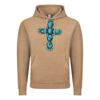 Vintage Coffee western Gemstone cross Vintage Hoodie - Artiststas