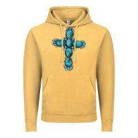 Vintage Mustard western Gemstone cross Vintage Hoodie - Artiststas