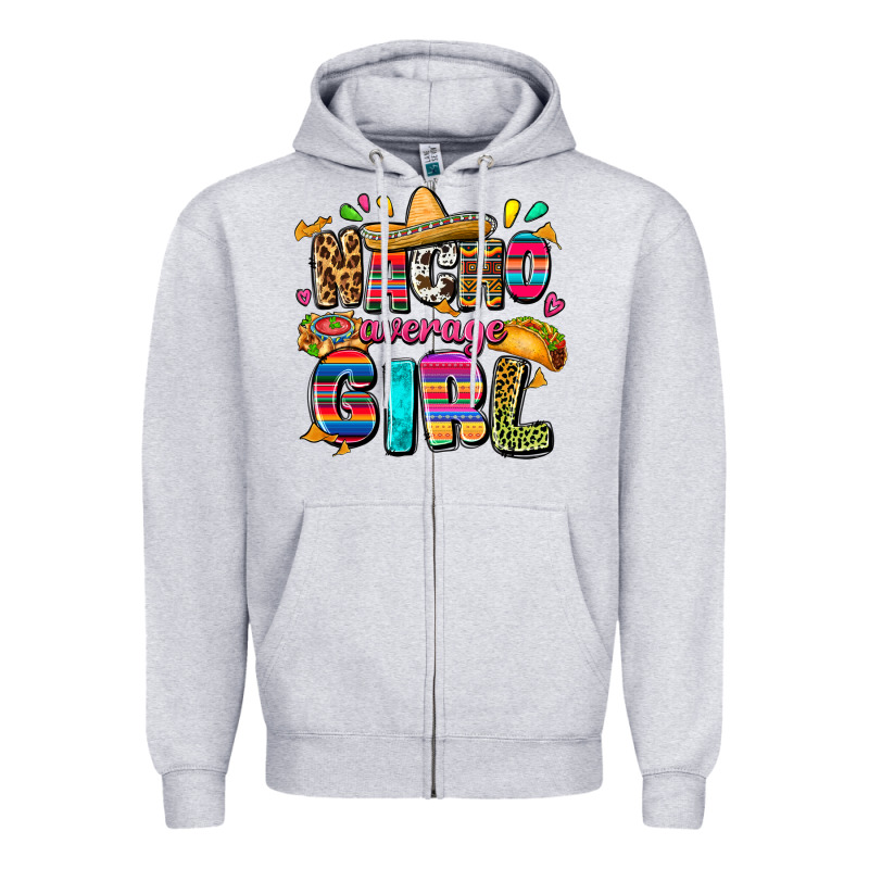 Nacho Average Girl Zipper Hoodie by FaDigitalArtStudio | Teevron
