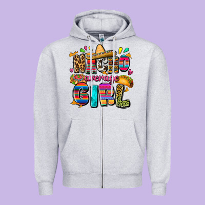 Nacho Average Girl Zipper Hoodie Designed By Fadigitalartstudio