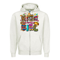 Oatmeal Heather Nacho average girl Zipper Hoodie - FaDigitalArtStudio