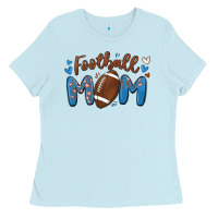 Baby Blue football mom Ladies Tee - MaliasSmallBusiness