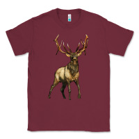 Burgundy elk deer Classic Tee - LillyAllenDesigns
