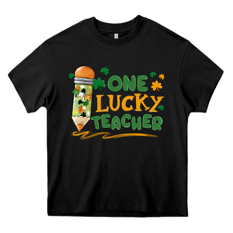 One Lucky Teacher Heavy Core Tee by MaliasSmallBusiness | Teevron