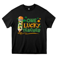 Black one lucky teacher Heavy Core Tee - MaliasSmallBusiness