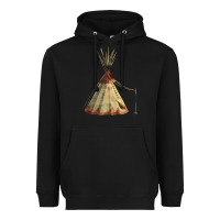 Black teepe tipi Heavyweight Hoodie - FaDigitalArtStudio