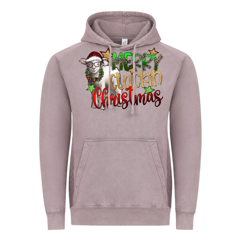 Merry Cluckin Christmas Vintage Hoodie by SublimationCraftShop | Teevron