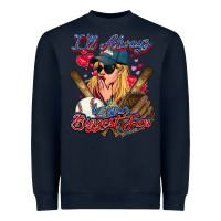 Navy I'll always be your biggest fan Baseball Heavyweight Sweatshirt - HowdyJamesFarm