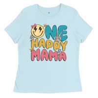 Baby Blue one happy mama Ladies Tee - MaliasSmallBusiness