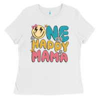 White one happy mama Ladies Tee - MaliasSmallBusiness