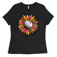 Black Volleyball Sunflower Ladies Tee - Jasminsmagicworld