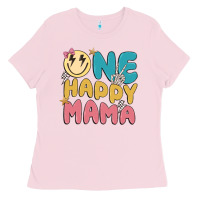 Bubblegum Pink one happy mama Ladies Tee - MaliasSmallBusiness