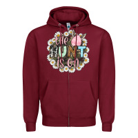 Burgundy Easter Day The hunt is on Zipper Hoodie - OliviaCreatesArt