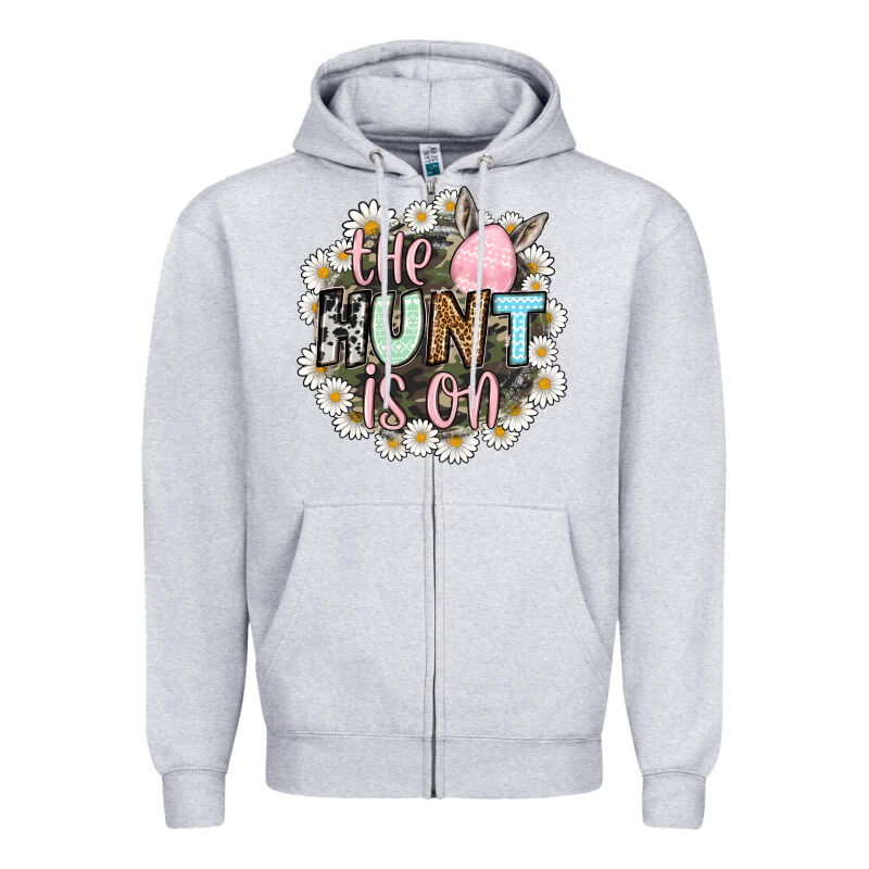 Easter Day The Hunt Is On Zipper Hoodie by OliviaCreatesArt | Teevron