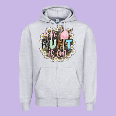 Easter Day The Hunt Is On Zipper Hoodie Designed By Oliviacreatesart