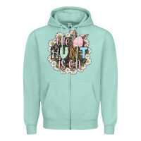 Seafoam Easter Day The hunt is on Zipper Hoodie - OliviaCreatesArt