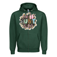 Sports Green Easter Day The hunt is on Zipper Hoodie - OliviaCreatesArt