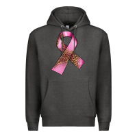Charcoal Heather Breast Cancer ribbon Premium Hoodie - FaDigitalArtStudio