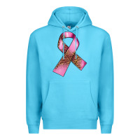 Ocean Blue Breast Cancer ribbon Premium Hoodie - FaDigitalArtStudio