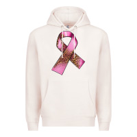 Pale Pink Breast Cancer ribbon Premium Hoodie - FaDigitalArtStudio