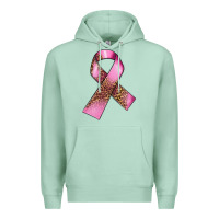 Seafoam Breast Cancer ribbon Premium Hoodie - FaDigitalArtStudio