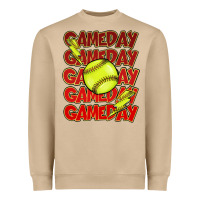 Mushroom Game day softball lightning bolt Heavyweight Sweatshirt - HowdyJamesFarm