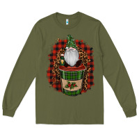Army Green Gnomes With Coffee Christmas Long Sleeve Tee - RanaPortraitStore