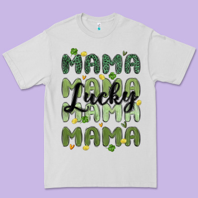 Lucky Mama Premium Tee Designed By Maliassmallbusiness