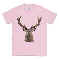 Bubblegum Pink elk deer head Classic Tee - LillyAllenDesigns