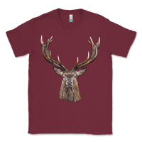 Burgundy elk deer head Classic Tee - LillyAllenDesigns