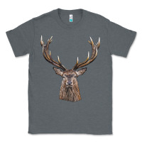 Charcoal Heather elk deer head Classic Tee - LillyAllenDesigns