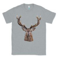 Heather Grey elk deer head Classic Tee - LillyAllenDesigns