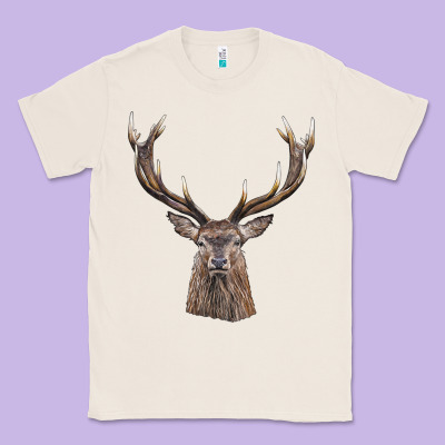 Elk Deer Head Classic Tee Designed By Lillyallendesigns