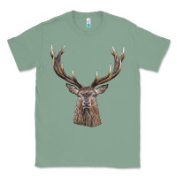 Sage elk deer head Classic Tee - LillyAllenDesigns