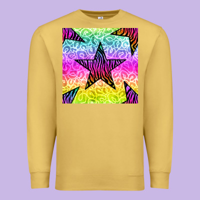 Zebra Glitter Star Seamless Pattern Premium Sweatshirt Designed By Bundleandbundleshop