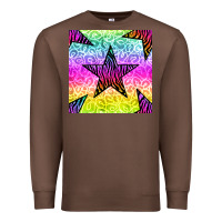 Chestnut zebra glitter star seamless pattern Premium Sweatshirt - BundleAndBundleShop