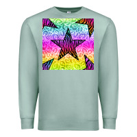 Seafoam zebra glitter star seamless pattern Premium Sweatshirt - BundleAndBundleShop