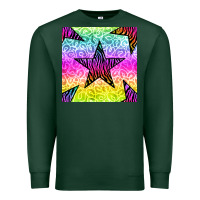 Sports Green zebra glitter star seamless pattern Premium Sweatshirt - BundleAndBundleShop