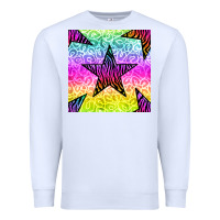 White zebra glitter star seamless pattern Premium Sweatshirt - BundleAndBundleShop